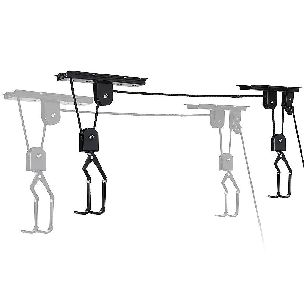 Heavy Duty Bike Hoist Pulley Lift – Garage Ceiling Bicycle Storage Rack w/ Lock