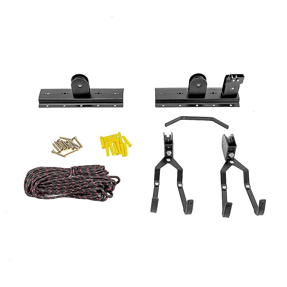 Heavy Duty Bike Hoist Pulley Lift – Garage Ceiling Bicycle Storage Rack w/ Lock