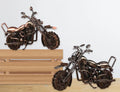 Set 2 Metal Retro Wheel Rotatable Motorcycle Assort 28cm