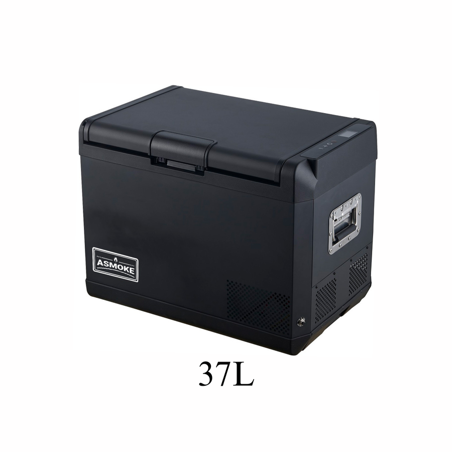 ASMOKE Premium Mini Fridge | 37L Compact Refrigerator with Roll-Bond Evaporator & Internal Light for Camping, RV & BBQ