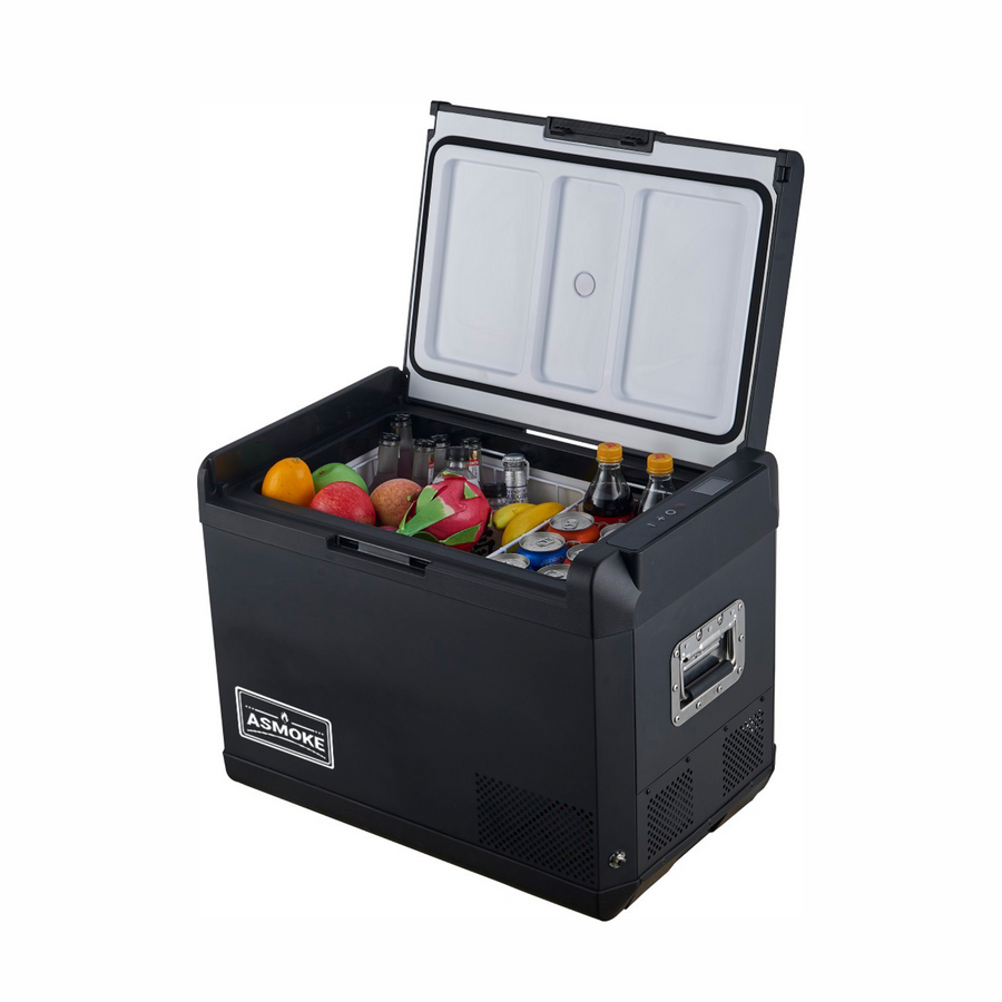 ASMOKE Premium Mini Fridge | 47L Compact Refrigerator with Roll-Bond Evaporator & Internal Light for Camping, RV & BBQ