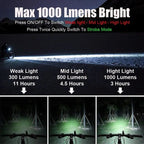USB Rechargeable Bicycle Light Set Black