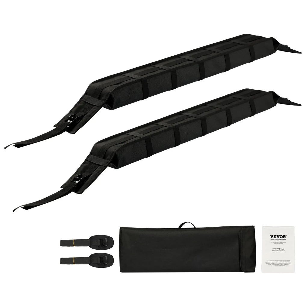 Soft Roof Rack Pads, 33-Inch Universal Car Roof Rack Pad, 176LBS Load Capacity Luggage Kayak Carrier with 2 Tie-Down Straps and Portable Storage Bag for SUP Canoe Snowboard Paddle Board