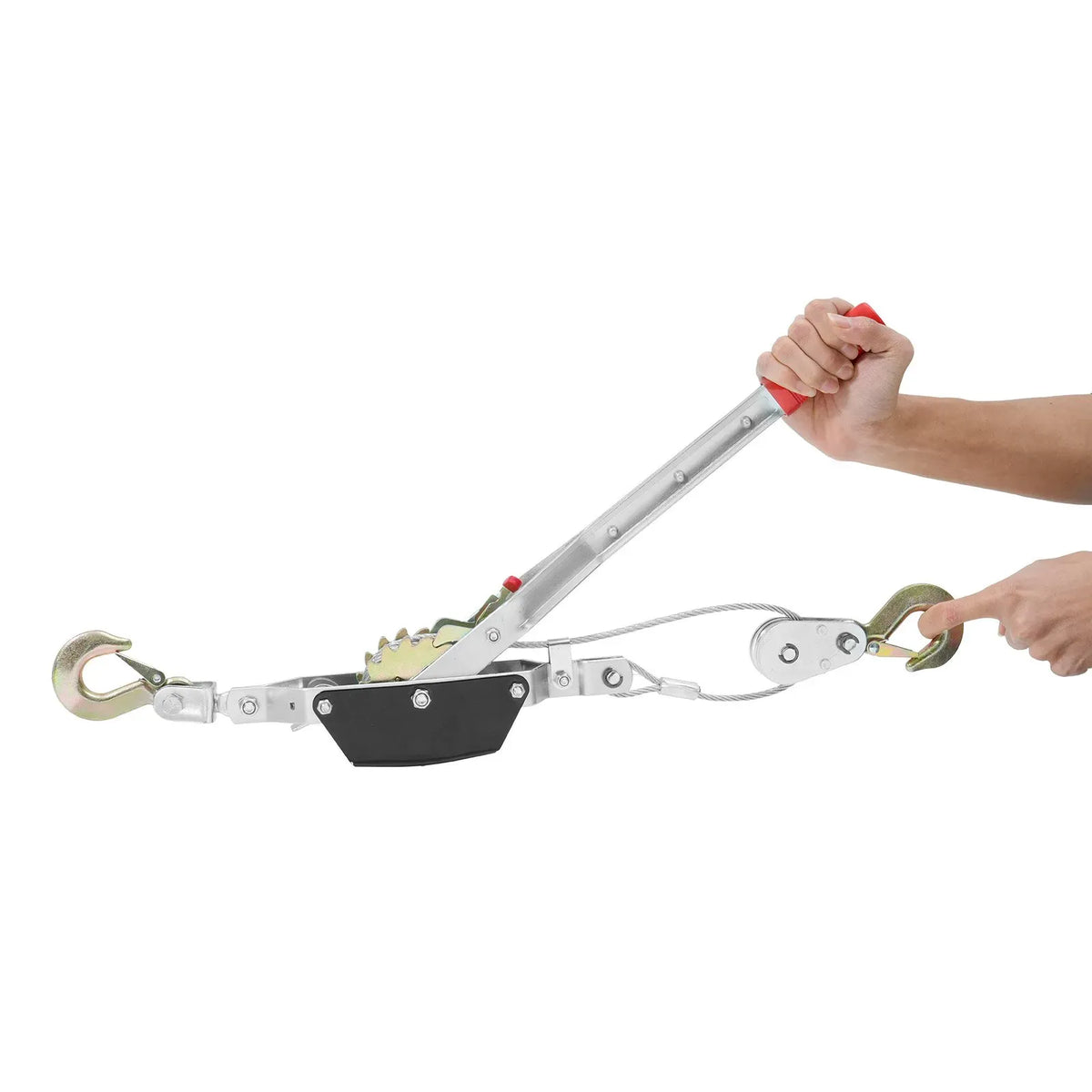 Come Along Winch, 2 Ton (4, 409 lbs) Pulling Capacity, 12 ft Steel Cable, 2 Hooks