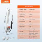 Linear Actuator 12V, 16 Inch High Load 330lbs/1500N Linear Actuator, 0.19"/s Linear Motion Actuator with Mounting Bracket and IP54 Protection