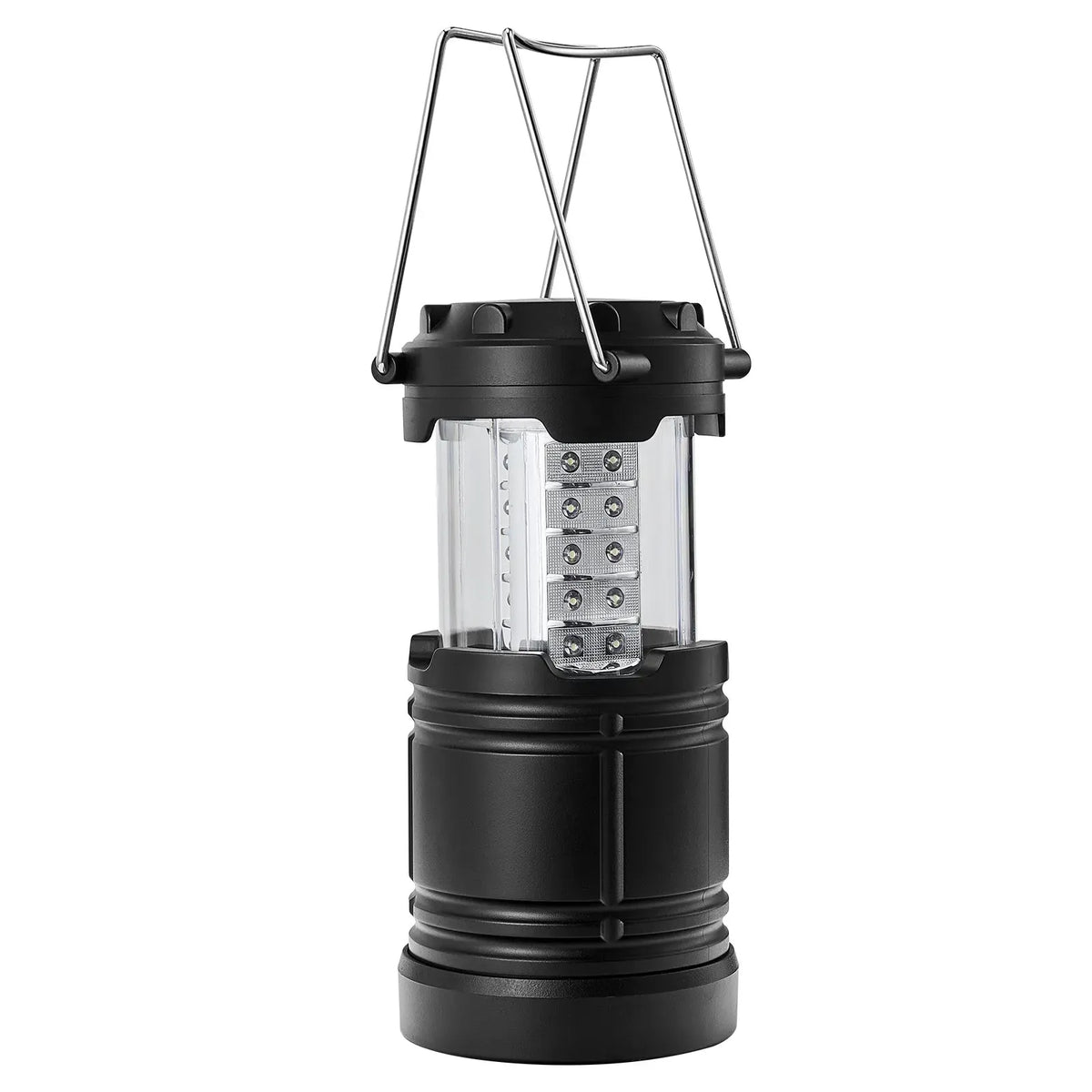 LED Camping Lanterns, 4 Pack, Magnetic Base, Battery Powered Lights, Lightweight Hanging Collapsible Lights, Black