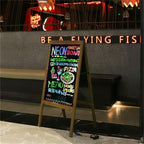 Vintage Neon LED Message Writing Board Stand Pavement Sign Illuminated Erasable
