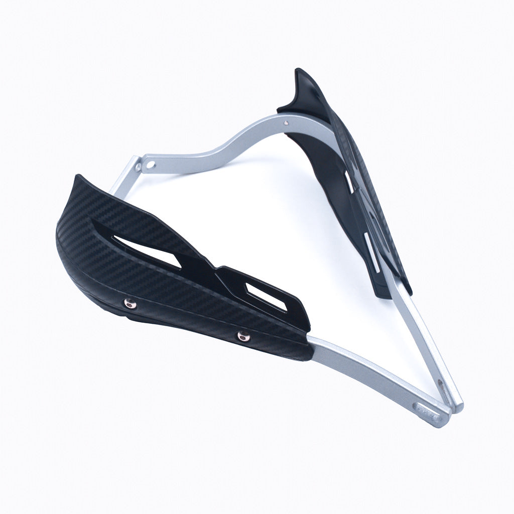 Professional Universal Motorcycle Handguards for Honda CC110 Cross Cub - Heavy Duty Aluminum Alloy Anti-Collision Brush Guards, Carbon Fiber Style Handlebar Protectors for Dirt Bikes and Off-Road Motorcycles - 1 Pair—Black