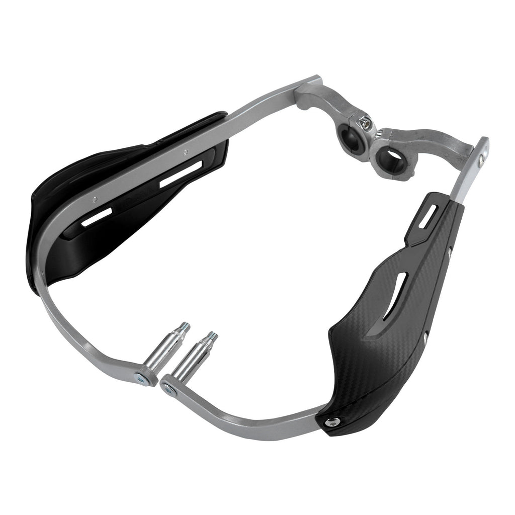 Professional Universal Motorcycle Handguards for Honda CC110 Cross Cub - Heavy Duty Aluminum Alloy Anti-Collision Brush Guards, Carbon Fiber Style Handlebar Protectors for Dirt Bikes and Off-Road Motorcycles - 1 Pair—Black