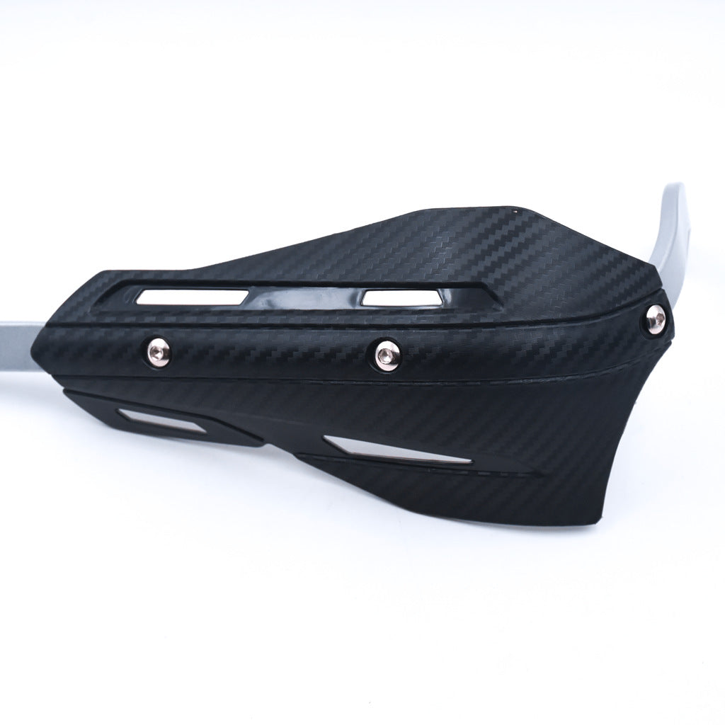 Professional Universal Motorcycle Handguards for Honda CC110 Cross Cub - Heavy Duty Aluminum Alloy Anti-Collision Brush Guards, Carbon Fiber Style Handlebar Protectors for Dirt Bikes and Off-Road Motorcycles - 1 Pair—White