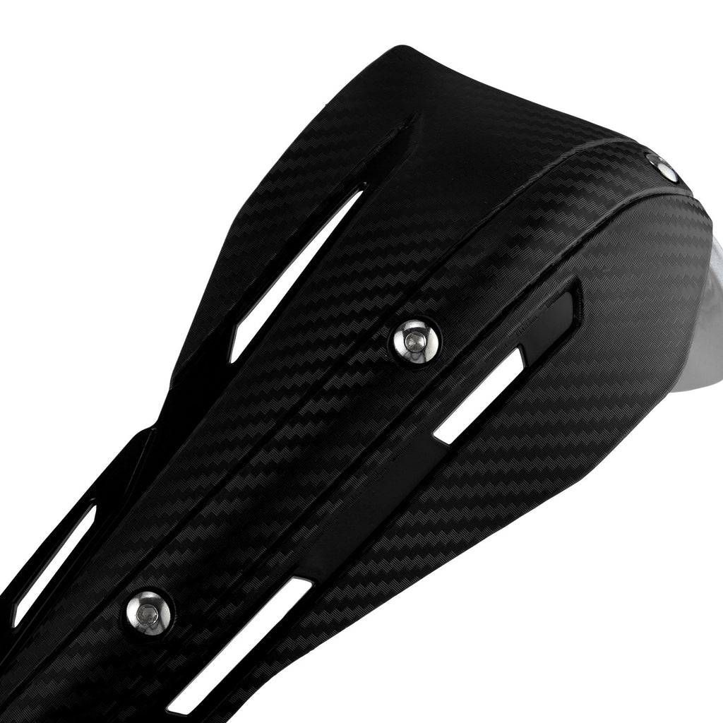 Professional Universal Motorcycle Handguards for Honda CC110 Cross Cub - Heavy Duty Aluminum Alloy Anti-Collision Brush Guards, Carbon Fiber Style Handlebar Protectors for Dirt Bikes and Off-Road Motorcycles - 1 Pair—Red