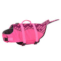Size XS Pink Scale Pattern Pet Life Jacket for Dogs - Summer Swimming Safety Vest with Shark Fin for Small to Large Breeds