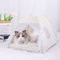 S 35*35CM 5 Catties Within The Pet Yellow Pullet Cooling Summer Pet Tent - Portable Foldable Breathable Outdoor Cat House Shelter