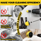 Yellow and Black  6 Pack Drill Brush Power Scrubber Cleaning Brush Extended Long Attachment Set All Purpose Drill Scrub Brushes Kit for Grout, Floor, Tub, Shower, Tile, Bathroom and Kitchen Surface