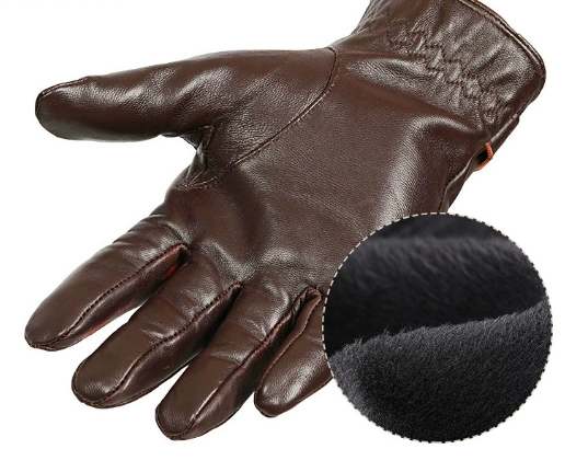 XL Dark Brown Premium Men's Genuine Sheepskin Leather Driving & Cycling Gloves
