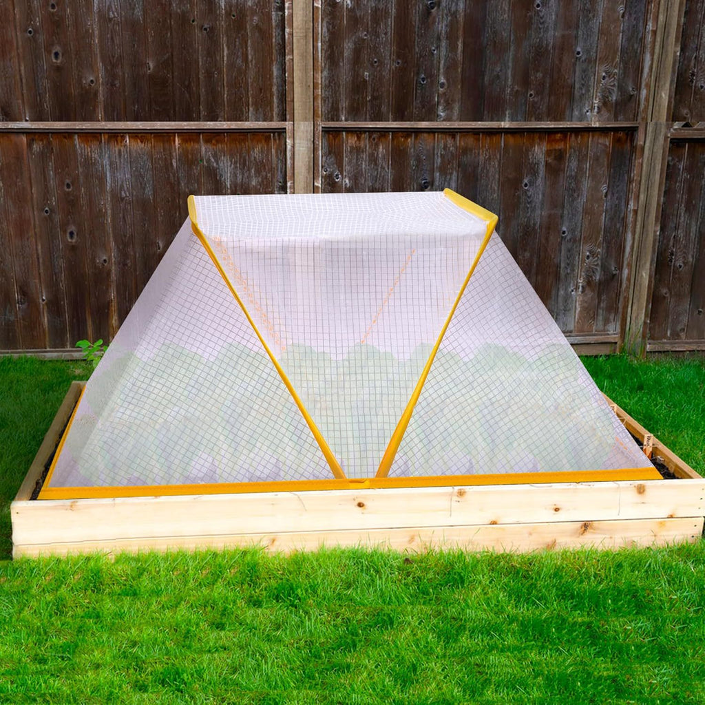 3 piece Green Foldable Raised Garden Bed Cover - Vegetable Plant Protector(80 x 34 x 35 cm)