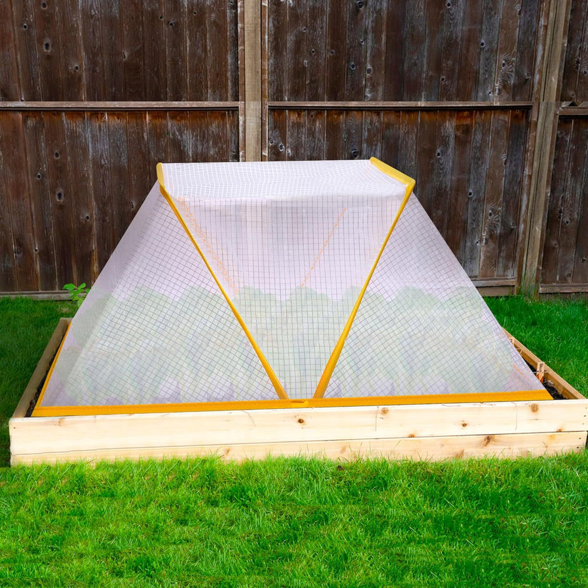 3 piece Green Foldable Raised Garden Bed Cover - Vegetable Plant Protector(80 x 34 x 35 cm)