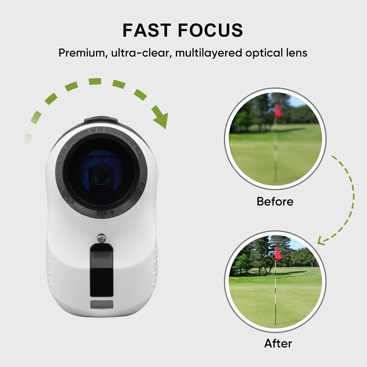 Long Range Laser Rangefinder - 5-500 Yards, Pinpoint Accuracy, Ergonomic Design(White)