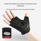Size XL Black Padded Half-Finger Cycling Gloves - Breathable Shock-Absorbing Workout Gloves for Gym & Fitness