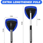 Green Car Windshield Cleaner Tool, Inside with 4 Reusable and Washable Microfiber Pads and Extendable Handle, Moisture Removal Tool