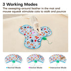 White Interactive Cat Play Tunnel & Hunting Cover - Self-Entertaining Pet Game Toy with Teasers