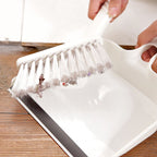 Pink Mini Dustpan and Brush Set Handheld Sweeping Broom with Rubber Lip for Desktop Kitchen Car and Camping Cleaning