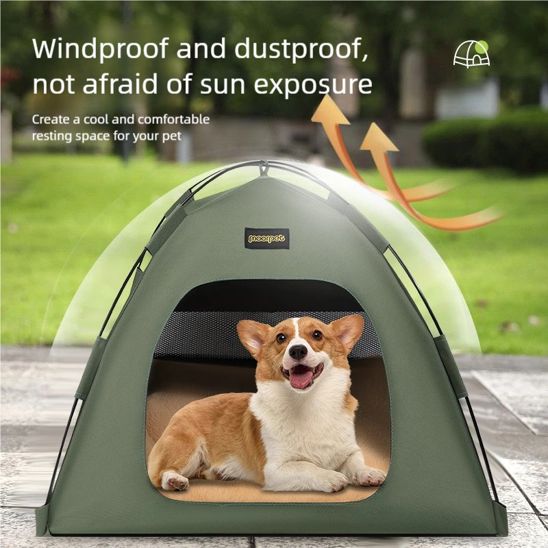 Medium Pet Tent for Cats & Dogs(Blue) - Portable Comfort Shelter with Soft Cushion