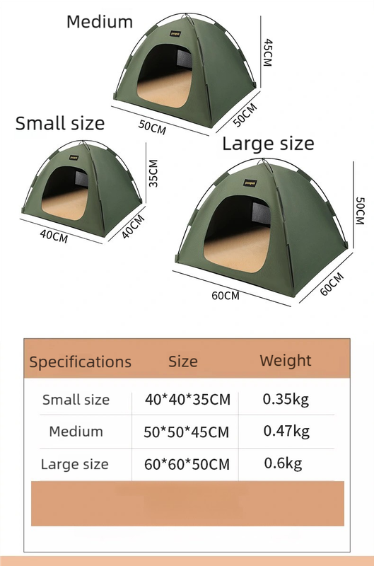 Medium Pet Tent for Cats & Dogs(Grey) - Portable Comfort Shelter with Soft Cushion