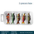 5-Pack 2" Lifelike Jointed Swimbaits for Crappie Bass Trout, , Swimbait for Relax Family Fishing