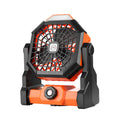 Black and orange Portable Outdoor Camping Fan with LED Light - Rechargeable USB Tent Fan for Australia