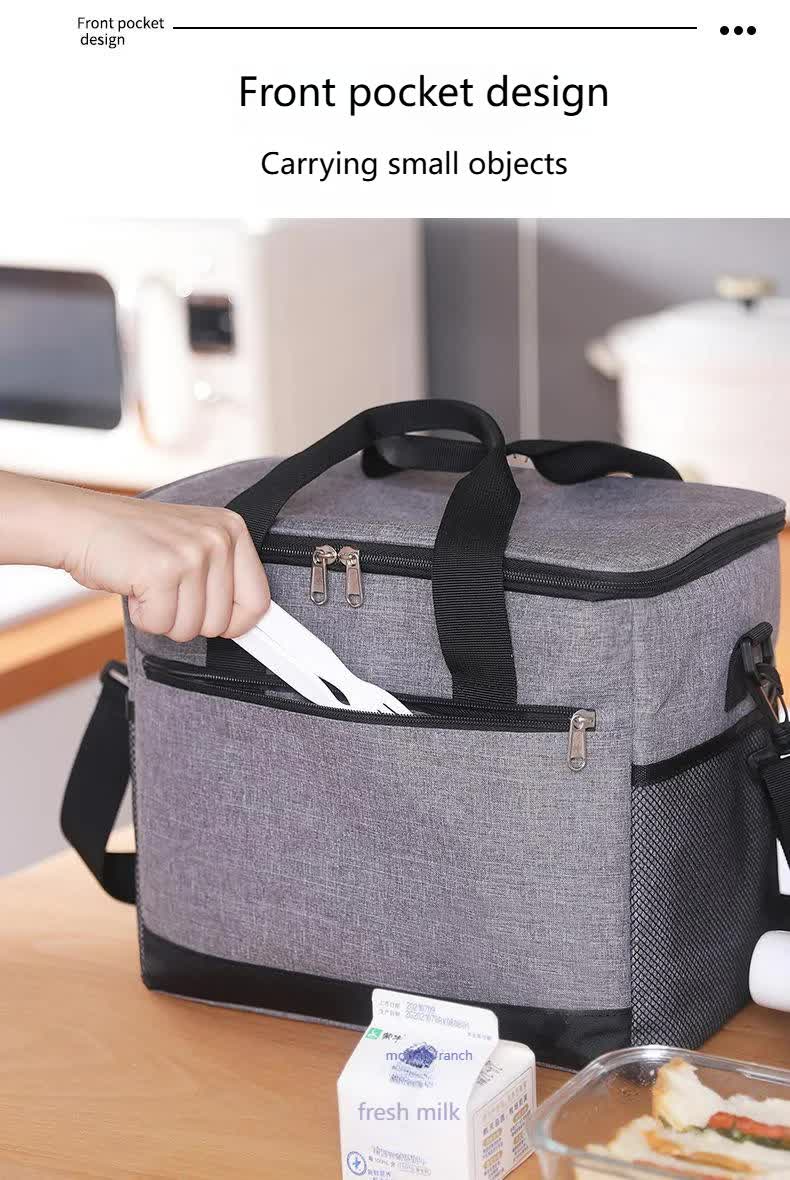 Large 18L Insulated Cooler Bag - Leakproof Thermal Lunch Tote with Shoulder Strap - Heavy Duty Blue Picnic Box for Beach, Camping & Work