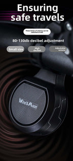 130dB Electric Bike Horn with Anti-Theft Alarm 4 Sound Modes Adjustable Volume USB Rechargeable Waterproof Bicycle Bell for MTB Road Scooter Black