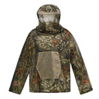 Bark and dead leaves Camouflage Mosquito Repellent Suit Ultra-Fine Mesh Hooded Ghillie Suit for Outdoor Hunting Camping Fishing and Beekeeping(XL/XXL)