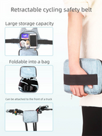 Children Motorcycle Safety Harness for Electric Bike Adjustable Kids Security Strap with Storage Bag Light Blue Anti-Fall Protection Gear Front and Rear Use