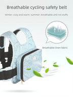 Children Motorcycle Safety Harness for Electric Bike Adjustable Kids Security Strap with Storage Bag Light Blue Anti-Fall Protection Gear Front and Rear Use