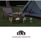 Single Person Off-Ground Camping Tent Portable Folding Bed Cover with Mosquito Net UV-Resistant Fishing Tent Light Khaki