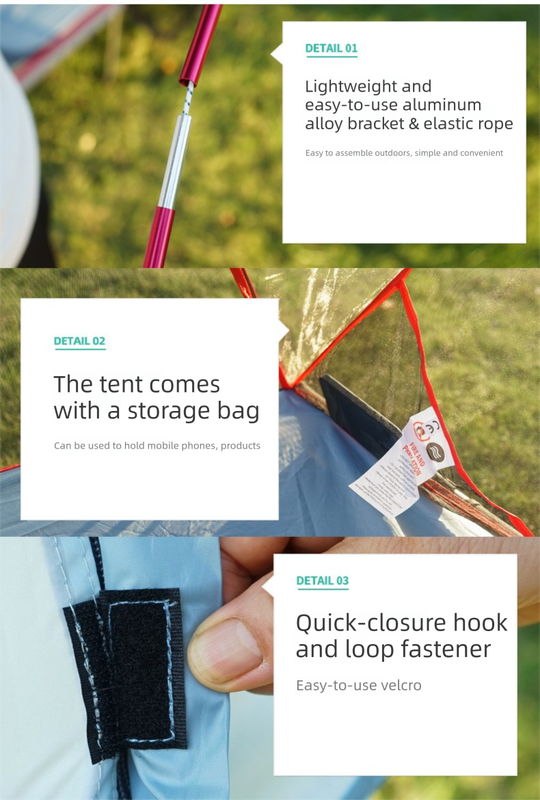 Single Person Off-Ground Camping Tent Portable Folding Bed Cover with Mosquito Net UV-Resistant Fishing Tent Light Khaki