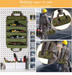 Heavy Duty Tool Roll Up Bag Organiser Multi-Pocket Canvas Carry Pouch for Electrician DIY Mechanic & 4WD Camping Light Grey