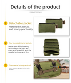 Heavy Duty Tool Roll Up Bag Organiser Multi-Pocket Canvas Carry Pouch for Electrician DIY Mechanic & 4WD Camping Light Grey
