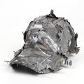 Grey 3D Leaf Camouflage Baseball Cap – American-Style Outdoor Tactical Hat for Hunting, Camping & Survival