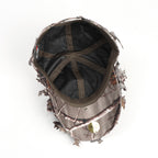Grey 3D Leaf Camouflage Baseball Cap – American-Style Outdoor Tactical Hat for Hunting, Camping & Survival