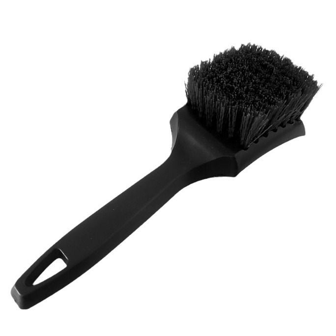 White Car Tire & Detailing Brush  - 2-Pack Stiff Bristle Scrubber for Wheels, Mats, and Upholstery