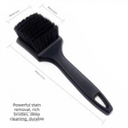 White Car Tire & Detailing Brush  - 2-Pack Stiff Bristle Scrubber for Wheels, Mats, and Upholstery