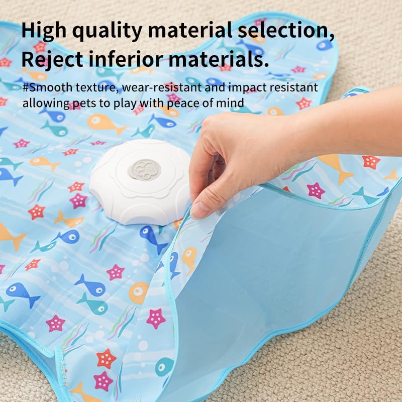 Automatic Cat Hunting Game Mat with 360° Teaser Wand, USB-C Rechargeable Interactive Pet Toy for Indoor Cats, Self-Entertainment Hide-and-Seek Play Mat, Durable Fabric & ABS Construction(Five-cent duck design)