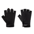 Black Tactical Half Finger Gloves with Hard Knuckle Protection - Non-Slip Breathable Combat Gloves for Men and Women, Heavy Duty Fingerless Design for Outdoor Training, Hiking, Cycling and Shooting