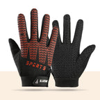 Black and Red Breathable Cycling Gloves for Kids - Non-Slip Silicone Grip, Ice Silk & Shock-Absorbing Sports Mitts (M Size)