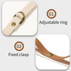 Khaki 5.3M Heavy Duty PU Leather Camping Lanyard with 19 Carabiners  - Portable Outdoor Clothesline for Tents & Canopies
