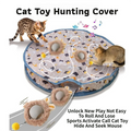 Interactive Hunting Hidden Prey Cat Toy Set - Grey Plush Automatic Moving Ball & 72CM Large Crinkle Hunting Cover - Smart Obstacle Avoidance, USB Rechargeable