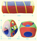 4-in-1 Kids' Pop-Up Foldable Play Tent & Adventure Tunnel Set - Giant Indoor/Outdoor Playpark with Ball Pit & Basketball Hoop