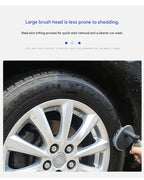 3-piece Car Tyre and Wheel Rim Cleaning Brush - Heavy Duty PP Bristles, Ergonomic L-Shaped Handle, Durable PVC/TPR Construction - Essential Auto Detailing Tool for Deep Cleaning Tyres and Alloy Rims
